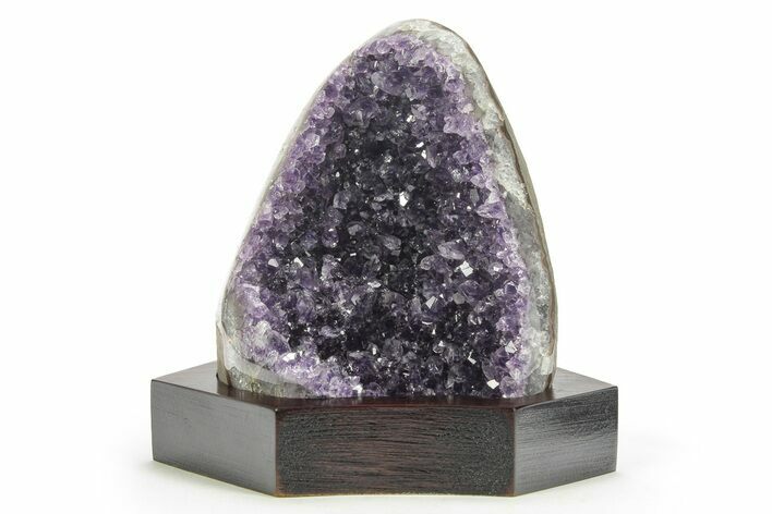 Amethyst Cluster With Wood Base - Uruguay #232599
